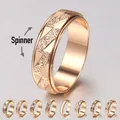 New Fashion Spinner Rings for Women Men 585 Rose Gold Color girevole Matte fidanzamento Anxiety