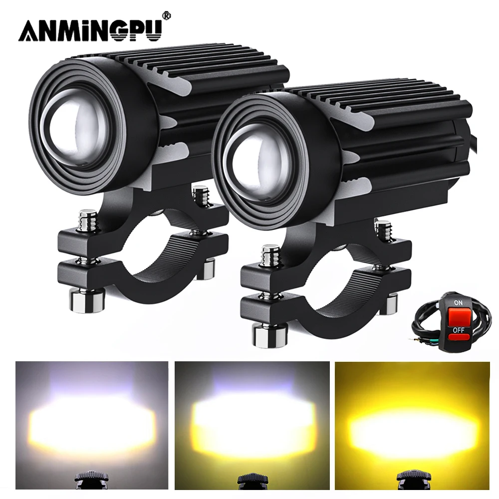 Accessori per moto con luce a LED per moto faretti fendinebbia fari ausiliari per lenti per proiettori elettrici per moto