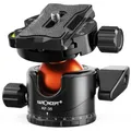 Testa a sfera per treppiede professionale K&F Concept 360 ° Adattatori a vite con rotazione panoramica da 1/4" a 3/8" BallHead per fotocamera monopiede treppiede