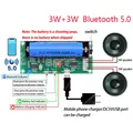 PAM8403 Scheda Amplificatore 2*3W 2.0 Canali Stereo Classe D Amplificatore Audio Bluetooth 5.0 18650 Supporto Batteria Altoparlante A153