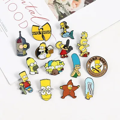 Simpsons Cartoon Anime divertente smalto spilla moda creativa camicia zaino accessori distintivo