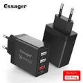 Essager Caricatore USB a 3 porte Quick Charge 3.0 Caricatore da muro portatile da 30 W Ricarica rapida per adattatore per caricabatterie per telefono Samsung Xiaomi