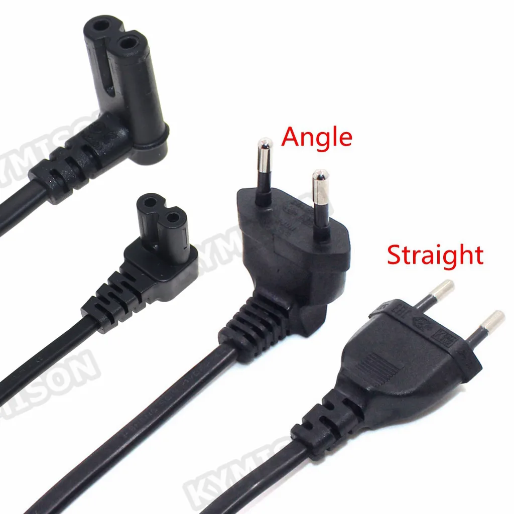C7 Cavo di alimentazione CA con angolo di 90 gradi per Samsung Philips Sony TV LED EU Schuko CEE7/16 a IEC C7 Cavo adattatore cavo di alimentazione Cavo VDE