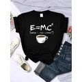 Energy = milk + coffee Harajuku T Shirt donna creatività Tee vestiti T-Shirt maglietta estiva