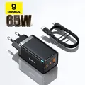 Baseus 65W GaN Charger Quick Charge 4.0 3.0 Type C PD caricatore USB portatile QC4.0 3.0 caricabatterie rapido per Laptop IPhone14 13