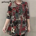 Abbigliamento donna Casual Vintage stampa floreale stile etnico t-shirt in seta di ghiaccio moda