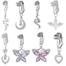 1 pz Sexy Fake Belly Ring farfalla Fake Belly Piercing Snake Clip on ombelicale ombelico falso