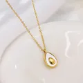 Collana da donna con Avocado in conchiglia francese di lusso leggero ad alto senso in acciaio