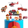 Pompiere Cake Topper camion dei pompieri buon compleanno segno Cake Decor pompiere per adulti