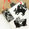 Simpatico segnalibro in metallo Kawaii simpatico porta libri di gatto nero per carta da libro regalo