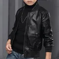 Ragazzi cappotti autunno inverno moda bambini coreani più giacca in pelle PU di cotone riscaldante