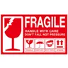 50 pezzi grandi etichette adesivi fragili 15cm * 9cm 10cm * 10cm manico Fragile o piegato con cura