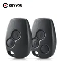 KEYYOU Senza Lama Chiave A Distanza Borsette per Renault Logan Sandero Clio Fluence Vivaro Master Traffic 3 Bottoni Portachiavi Allarme Auto
