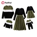 PatPat Family Matching Outfits manica lunga con bottoni sul davanti abiti impiombati solidi e top in