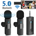 Microfono lavalier wireless da 3,5 mm Bluetooth 5.0 Registrazione Mini microfono universale per altoparlante per fotocamera Microfono da bavero per smartphone