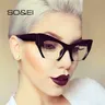 SO & EI Fashion Retro Half frame Cat eye montatura per occhiali da donna può essere dotata di