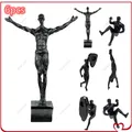 6 pz/set stile industriale arrampicata uomo resina appeso a parete decorazione scultura figure