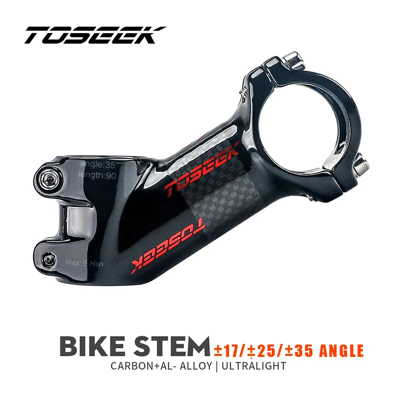 Attacco manubrio Toseek MTB attacco manubrio MTB in carbonio + alluminio bici potenza 31 8mm tavolo manubrio bicicletta 10 17 25 attacco manubrio 35 gradi parte bici