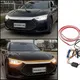 Striscia di luci di marcia diurna a LED dinamiche gialle bianche per strisce di fari automatici universali per auto Scansione di luci decorative per cofano auto 12V