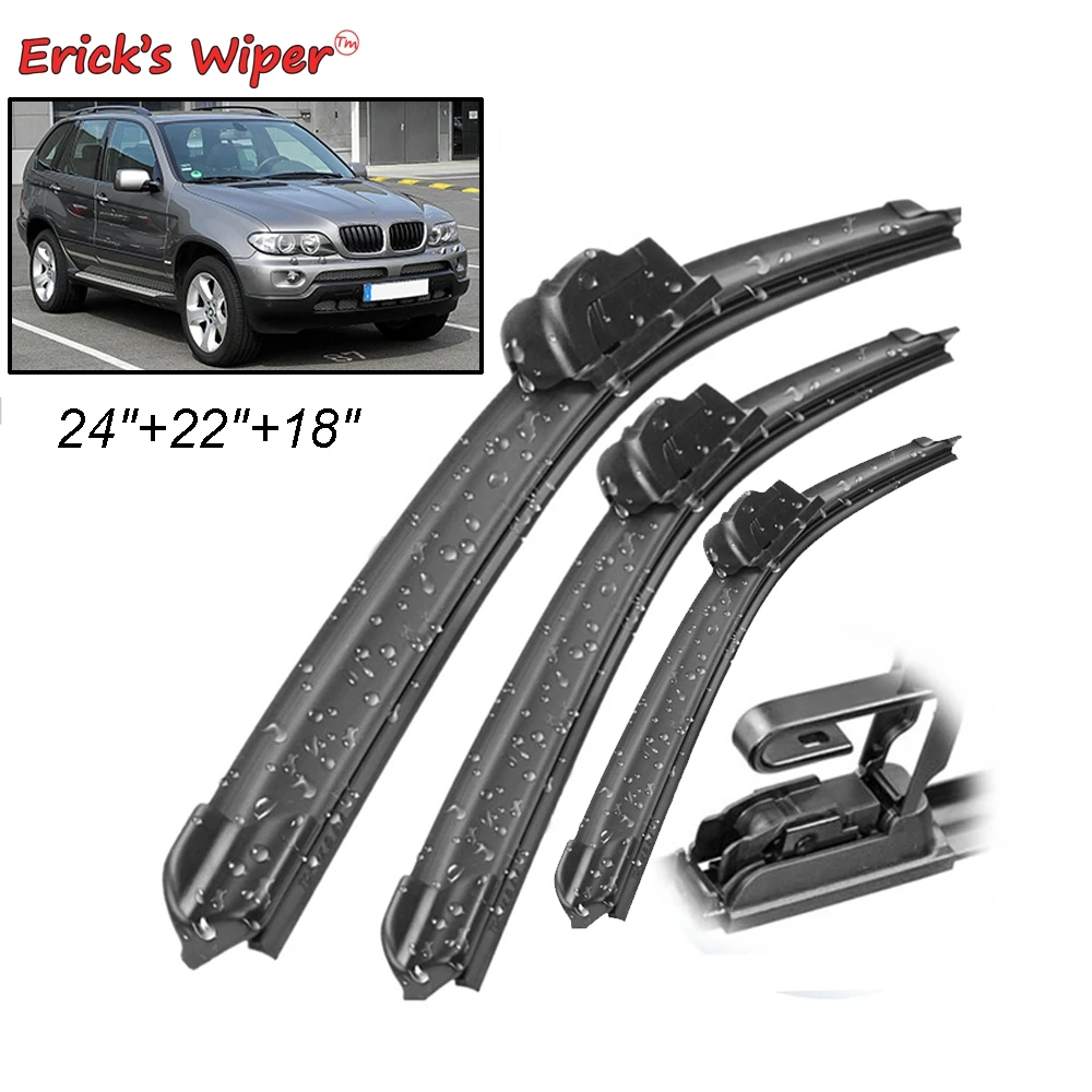 Erick's Tergicristallo Anteriore e Posteriore Set Spazzole Tergicristallo Kit Per BMW X5 E53 2000 - 2006 Parabrezza Parabrezza Spazzole 24 "22" 18 "