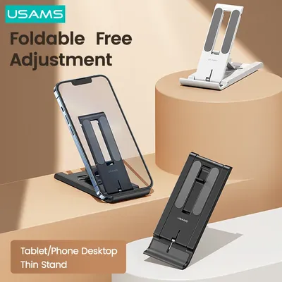 USAMS Spring pieghevole Desktop Phone Tablet Stand staffa regolabile supporto fisso per iPhone 13 12