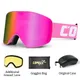 Occhiali da sci professionali Uomo Donna Anti-appannamento Occhiali da sci cilindrici da neve Protezione UV Inverno Sport per adulti Snowboard Gafas Sci