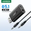UGREEN 2 in 1 adattatore per auto Bluetooth Bluetooth 5.1 trasmettitore Stereo ricevitore Wireless 3.5mm Aux Jack Adapter Car Kit Mic