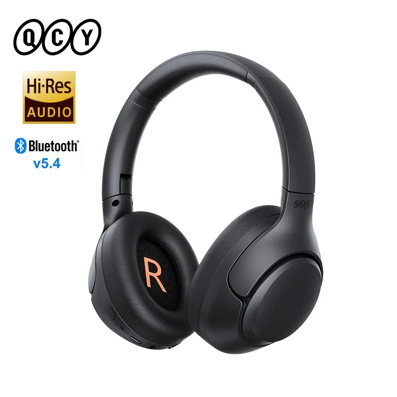 QCY H3 ANC Cuffie wireless Bluetooth 5.4 Audio ad alta risoluzione Cuffie over Ear 43dB Auricolari ibridi con cancellazione attiva del rumore 60H