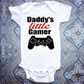 Daddy's Little Gamer Newborn Kids Baby Boy Girls pagliaccetto tuta body estate manica corta abiti