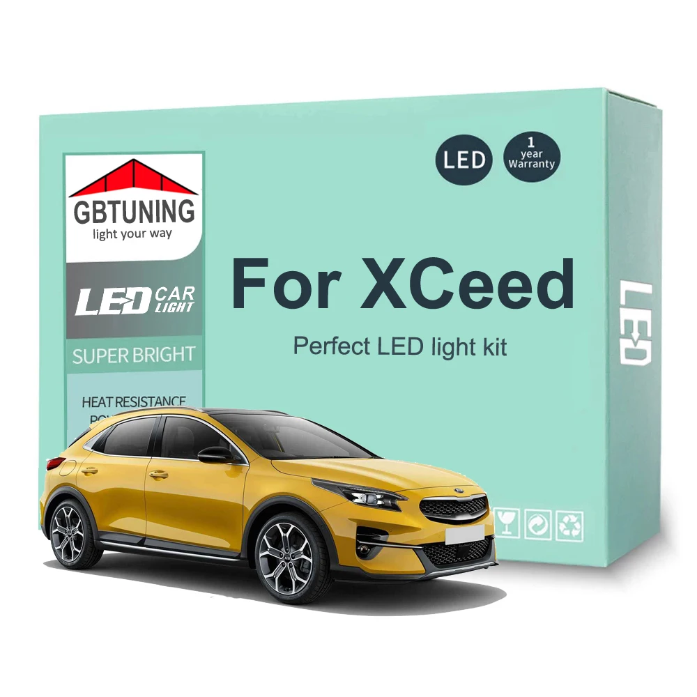 12 pz Kit Lampadina Interni A LED Per KIA XCeed 2019 2020 2021 2022 Lampadina Per Auto Lettura Mappa Cupola Tronco Lampada Del Veicolo Canbus No Errore