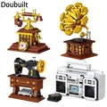 Doubuilt Classic Creative Building Blocks grammofono telefono Vintage Radio macchina da cucire