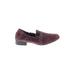 Clarks Flats: Slip-on Chunky Heel Classic Burgundy Solid Shoes - Women's Size 7 1/2 - Almond Toe