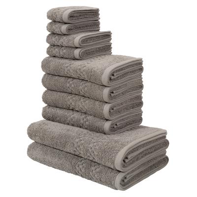 Handtuch Set MY HOME "Regona, als 10 tlg Set und Serie, Premium Handtücher, 500 gr/m²", grau, 10 tlg., Frottier, Frottier, Obermaterial: 100% Baumwolle, Handtuch-Sets, Duschtücher, Handtücher, Gästetücher, Seiftücher, 100% Baumwolle Image