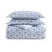 Laura Ashley Lorelei Cotton Reversible Duvet Cover Set Cotton Sateen in Blue | Queen Duvet Cover + 2 Standard Shams | Wayfair USHSFN1264309