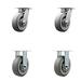 Service Caster 6 Inch Kingpinless Thermoplastic Rubber Wheel Swivel Caster Set 2 Swivel 2 Rigid | 7.5 H x 12 W x 12 D in | Wayfair