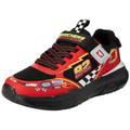 Skechers Boys Trainers, Black Synthetic/Textile/Red Trim, 4 UK