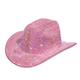 Zivyes Pink Rhinestone Cowboy Hat Crystal Brim Hats Cowgirl Hats for Women Halloween Barbie Costume