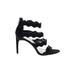 Jessica Simpson Heels: Black Solid Shoes - Women's Size 9 1/2 - Open Toe