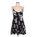 Brandy Melville Casual Dress - Mini Scoop Neck Sleeveless: Black Print Dresses