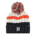 Women's '47 White/Black Detroit Tigers Ashfield Cuffed Knit Hat with Pom