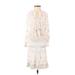 Ramy Brook Casual Dress - DropWaist Crew Neck Long sleeves: White Dresses - Women's Size Small