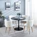 Ivy Bronx Jaquira Round 31.5" Dining Set Wood/Metal in Brown/White | 31.5 W x 31.5 D in | Wayfair FAF7AD2669EC4F6DAD3AC727D31FFBEA