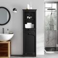 Wildon Home® Wood Cabinet Laundry Hamper Wood in Black | 53.1 H x 15.7 W x 13.8 D in | Wayfair BB07DB4822564DB9BB9A98E776D6D822