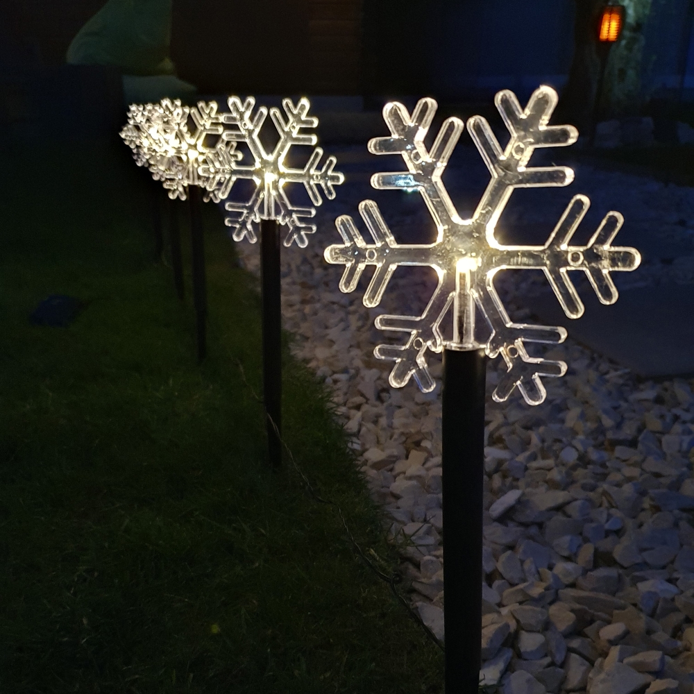 FHS LED-Leuchtstäbe Schneeflocke 5er-Set Innen und Außen Image