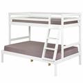 Pack lit superposé avec 2 matelas bois massif blanc 140x190 cm