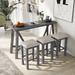 Multipurpose Home Kitchen 4-Piece Dining Bar Table Set with 3 Upholstered Stools