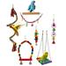 FUNNYFAIRYE 7 Pack Bird Parrot Toys Parakeet Toys Colorful Bird Chewing Toys Swing Toy Hanging Toy Bird Cage Toys or Small Parakeets Cockatiels Conures Macaws Finches