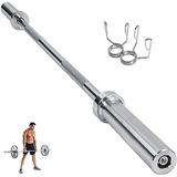 tonchean 4 ft Olympic Barbell Bar Solid Threaded Chrome barbell Bar with 2 inch Center Holes