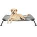 Veehoo Curved Cooling Elevated Dog Bed Black Frame Chewproof Raised Dog Cot Large Black Silver