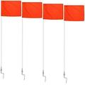 Portable Fiberglass Soccer Corner Flags with Spring-Loaded Base - Set of 4